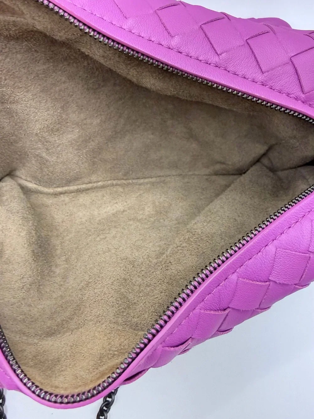 Bottega Veneta Expandable Chain Crossbody Bag Intrecciato Nappa Small